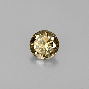 Diamante marrom dourado natural 0,29ct, corte redondo, SI