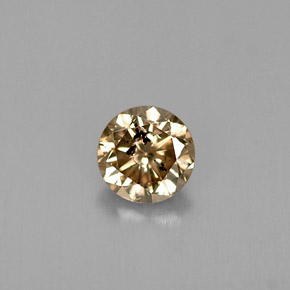 Diamante marrom natural 0,44ct, corte redondo, SI