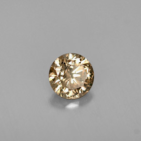Diamante marrom natural 0,44ct, corte redondo, SI