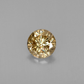Diamante marrom natural 0,42ct, corte redondo, VS-SI