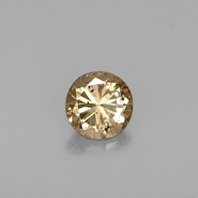Diamante marrom natural 0,44ct, corte redondo, SI