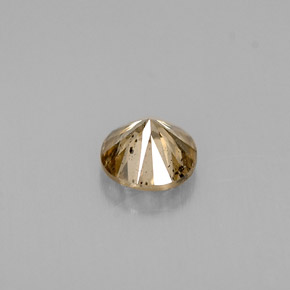 Diamante marrom natural 0,44ct, corte redondo, SI