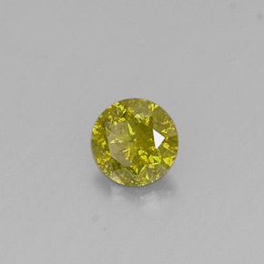 Diamante amarelo natural 0,17ct, corte redondo, SI