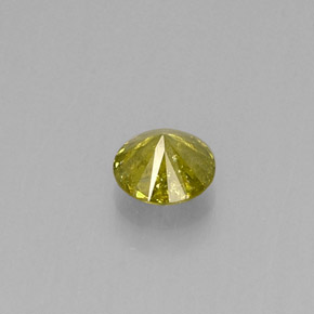 Diamante amarelo natural 0,17ct, corte redondo, SI