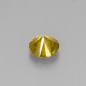 Diamante amarelo natural 0,20ct, corte redondo, SI