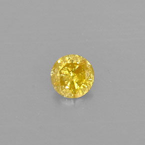 Diamante Amarelo Natural 0.12ct, Corte Redondo, SI-I1