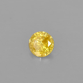 Diamante Amarelo Natural 0.12ct, Corte Redondo, SI-I1