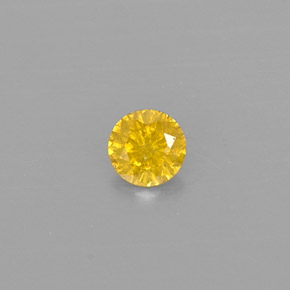 Diamante amarelo natural 0,10ct, corte redondo, SI-I1