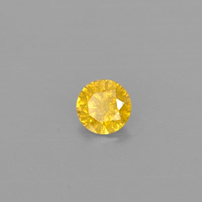 Diamante amarelo natural 0,10ct, corte redondo, SI-I1