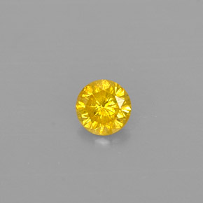 Diamante amarelo natural 0,11ct, corte redondo, SI-I1
