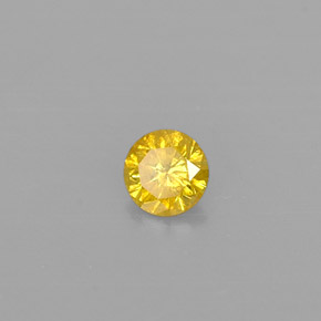 Diamante amarelo natural 0,11ct, corte redondo, SI-I1