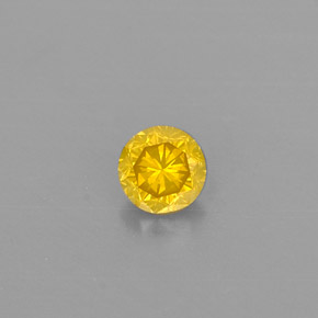 Diamante amarelo natural 0,13ct, corte redondo, SI-I1