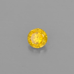 Diamante amarelo natural 0,13ct, corte redondo, SI-I1