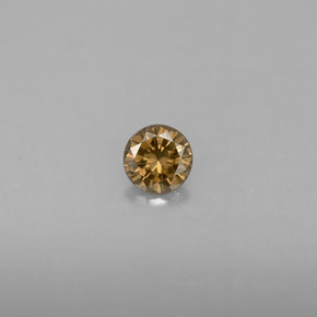 Diamante amarelo natural 0,21ct, corte redondo, VS