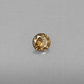 Diamante amarelo natural 0,21ct, corte redondo, VS