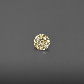 Diamante amarelo natural 0,14ct, corte redondo, VS