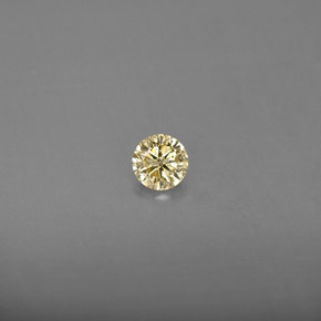 Diamante amarelo natural 0,18ct, corte redondo, VS