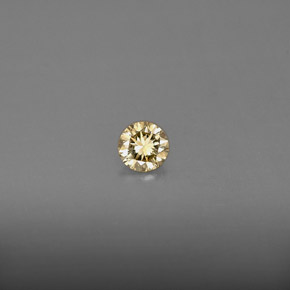 Diamante amarelo natural 0,17ct, corte redondo, VS