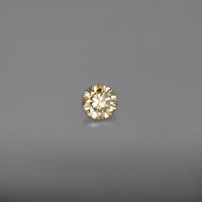 Diamante amarelo natural 0,17ct, corte redondo, VS
