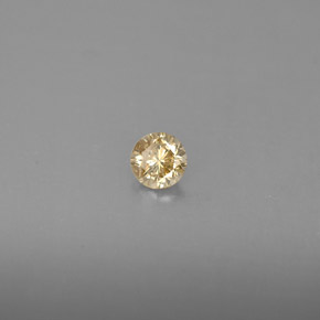 Diamante amarelo natural 0,19ct, corte redondo, VS