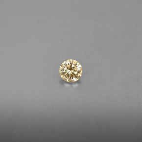 Diamante amarelo natural 0,14ct, corte redondo, VS