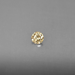 Diamante amarelo natural 0,14ct, corte redondo, VS