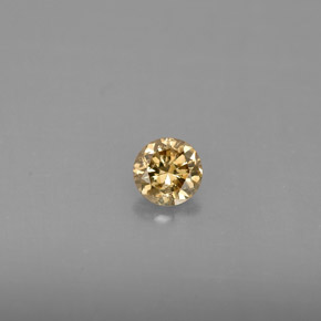 Diamante amarelo natural 0,24ct, corte redondo, VS