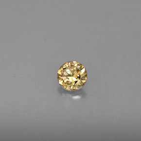 Diamante amarelo natural 0,24ct, corte redondo, VS