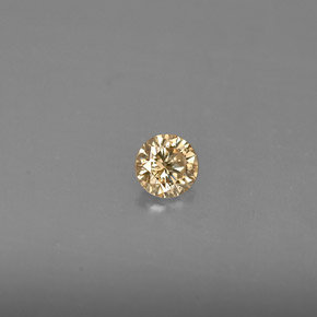 Diamante amarelo natural 0,16ct, corte redondo, VS