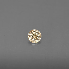 Diamante amarelo natural 0,14ct, corte redondo, VS