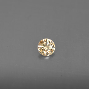 Diamante amarelo natural 0,14ct, corte redondo, VS