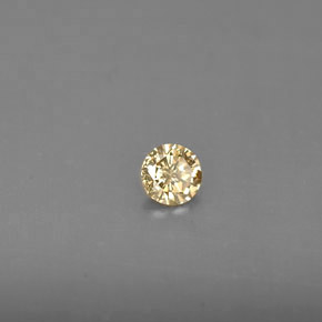 Diamante amarelo natural 0,14ct, corte redondo, VS