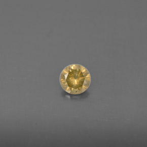 Diamante amarelo natural 0,17ct, corte redondo, VS