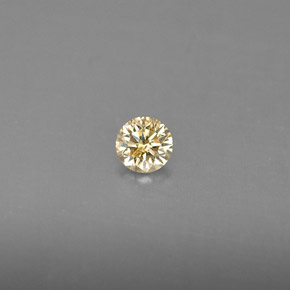 Diamante amarelo natural 0,17ct, corte redondo, VS