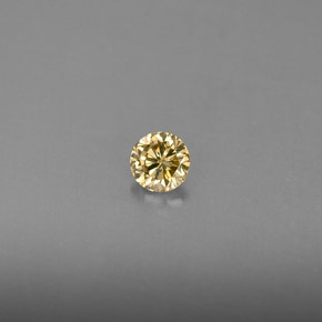 Diamante amarelo natural 0,17ct, corte redondo, VS