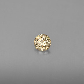 Diamante amarelo natural 0,19ct, corte redondo, VS