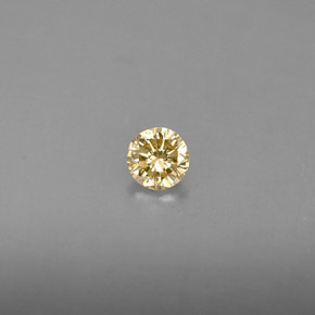 Diamante amarelo natural 0,17ct, corte redondo, VS