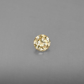 Diamante amarelo natural 0,17ct, corte redondo, VS