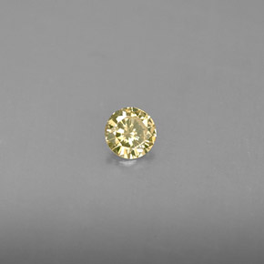 Diamante amarelo natural 0,14ct, corte redondo, VS