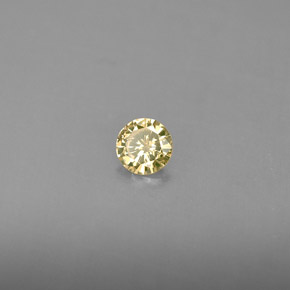 Diamante amarelo natural 0,14ct, corte redondo, VS