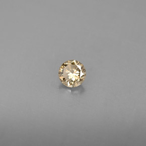 Diamante amarelo natural 0,16ct, corte redondo, VS