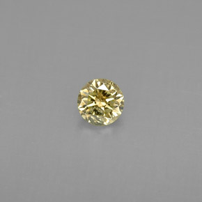 Diamante amarelo natural 0,22ct, corte redondo, VS