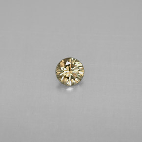 Diamante amarelo natural 0,20ct, corte redondo, VS