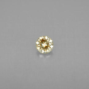 Diamante amarelo natural 0,22ct, corte redondo, VS