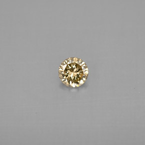 Diamante amarelo natural 0,20ct, corte redondo, VS