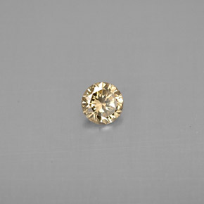 Diamante amarelo natural 0,20ct, corte redondo, VS