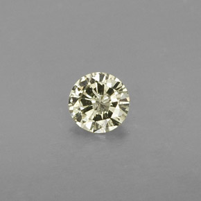 Diamante amarelo natural 0,19ct, corte redondo, SI