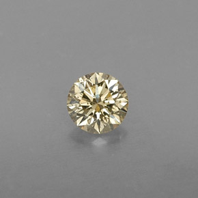 Diamante amarelo natural 0,24ct, corte redondo, VS