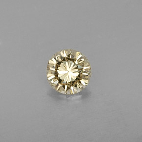 Diamante amarelo natural 0,22ct, corte redondo, VVS