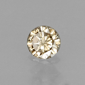 Diamante amarelo natural 0,14ct, corte redondo, VS